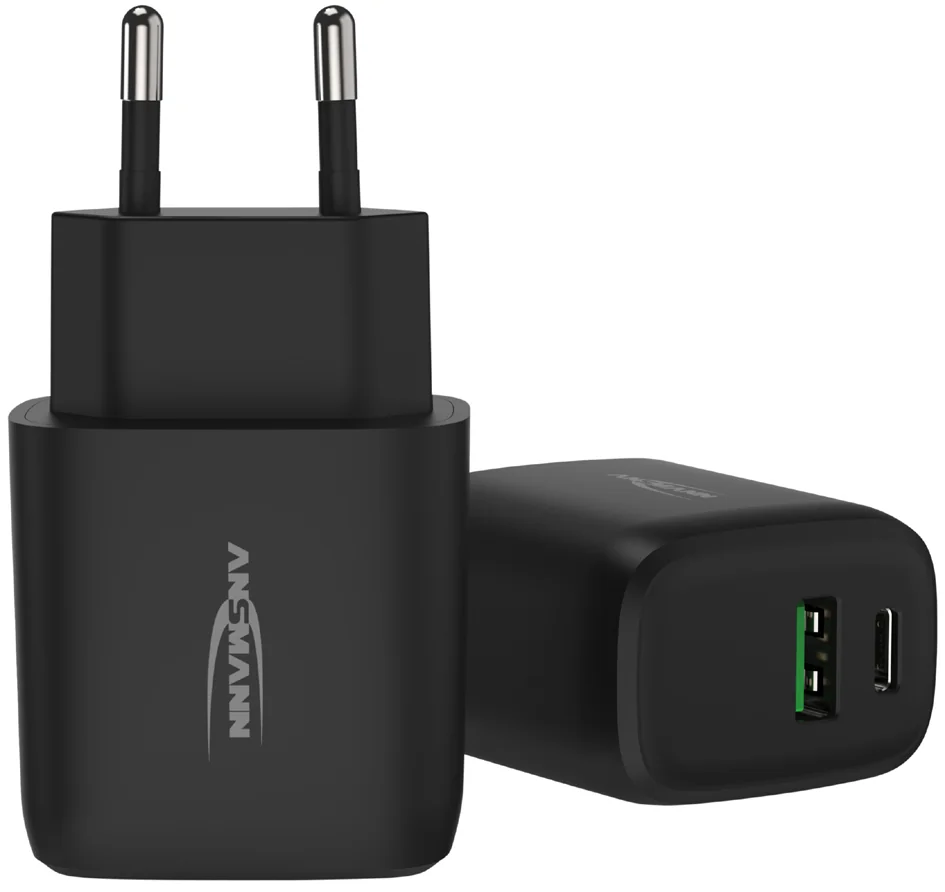 ANSMANN Chargeur USB Home Charger HC218PD, 2x port USB, noir - OEM 1001-0109