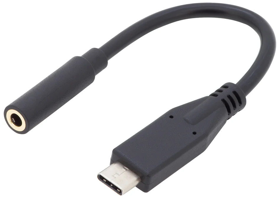 DIGITUS - Câble adaptateur audio USB Type-C, 0,2 m, noir