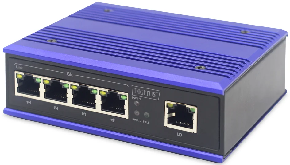 DIGITUS Commutateur industriel Gigabit, 5 ports, Unmanaged
