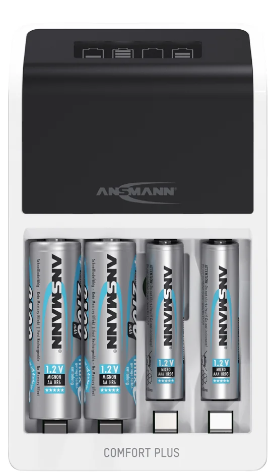 ANSMANN Chargeur rapide Comfort Plus, blanc/noir