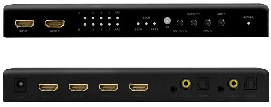 LogiLink Commutateur HDMI Matrix 4K/60Hz, Downscaler