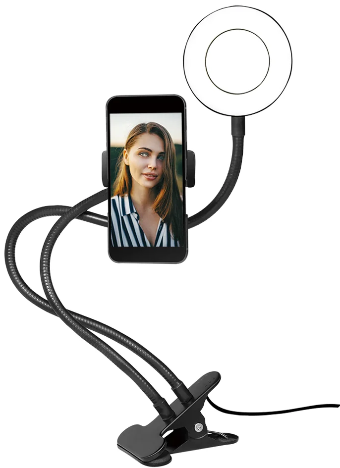 LogiLink Ring light avec support de smartphone à pince, 85mm - OEM AA0150