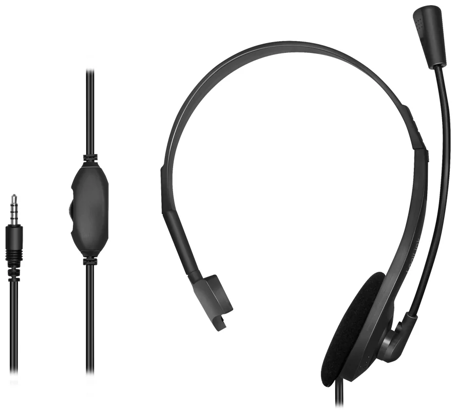 LogiLink Casque mono, avec microphone, prise jack 3,5 mm - OEM HS0054