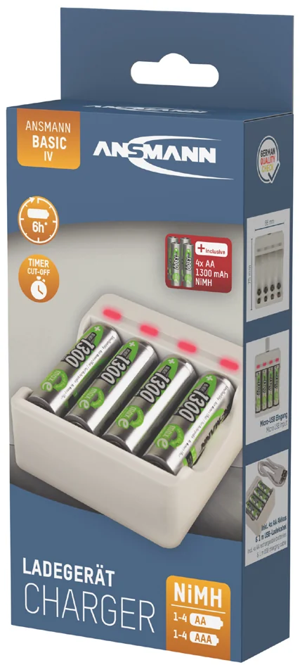 ANSMANN Chargeur de piles Basic II, 2x piles AA 1.300 mAh - OEM 1001-0119-01 4 ANSMANN Chargeur de piles Basic II, 2x piles AA 1.300 mAh - OEM 1001-0119-01 – Image 4