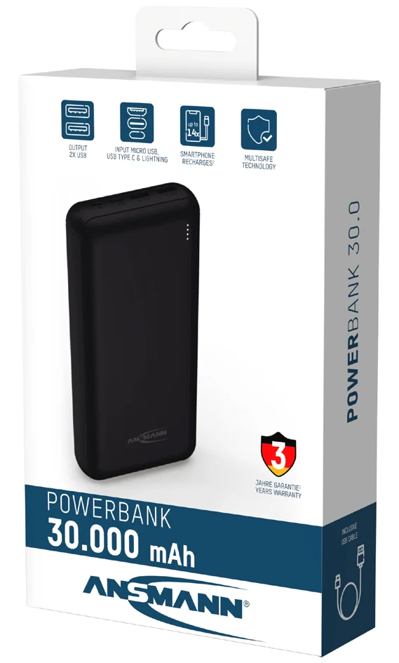 ANSMANN Powerbank PB212, 10.000 mAh, noir - OEM 1700-0132 6 ANSMANN Powerbank PB212, 10.000 mAh, noir - OEM 1700-0132 – Image 6