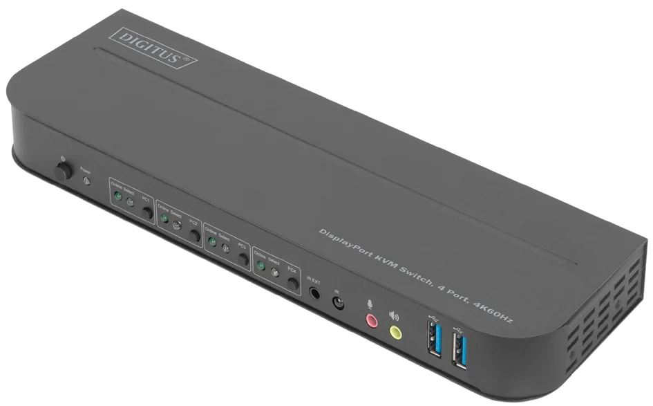 DIGITUS Commutateur KVM, 4 ports, 4K60Hz, 4x entrées DP, - OEM DS-12890