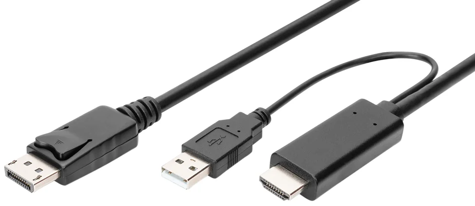 DIGITUS Adaptateur HDMI 4K vers DisplayPort, 2,0 m, noir - OEM AK-330111-020-S