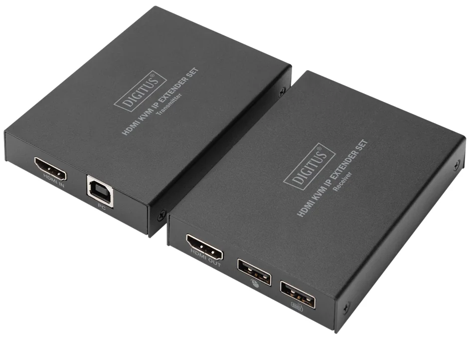 DIGITUS Kit d'extension KVM HDMI IP, noir - OEM DS-55507