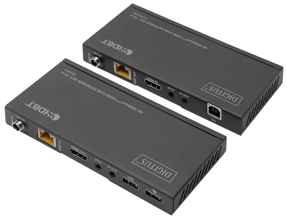 DIGITUS Kit d'extension KVM HDMI 4K HDBaseT, 70 m, noir - OEM DS-55512