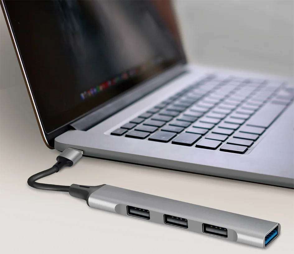 LogiLink Slim Hub USB 3.0, 4 ports, boîtier aluminium, gris - OEM UA0391