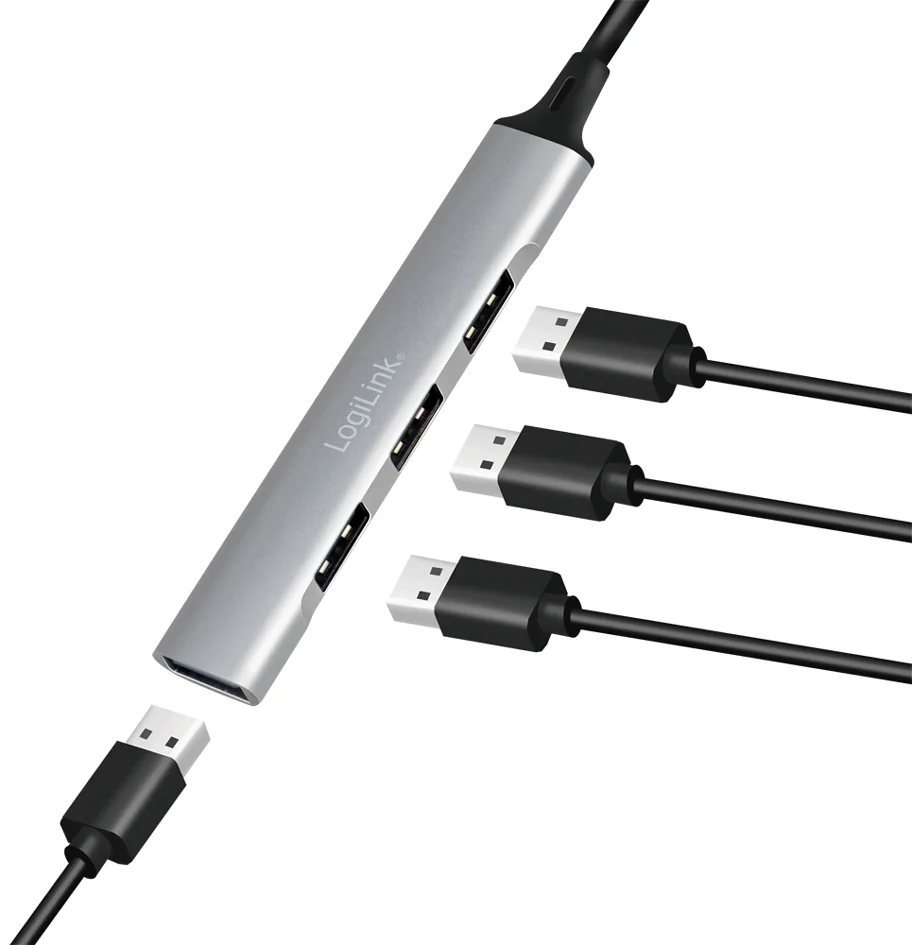 LogiLink Slim Hub USB 3.2 Gen 1, 4 ports, boîtier aluminium - OEM UA0392 2 LogiLink Slim Hub USB 3.2 Gen 1, 4 ports, boîtier aluminium - OEM UA0392 - Afbeelding 2