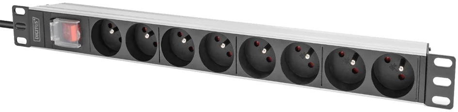 DIGITUS Multiprise 19', 8 prises, 1 U, avec interrupteur - OEM DN-95402-1-FR