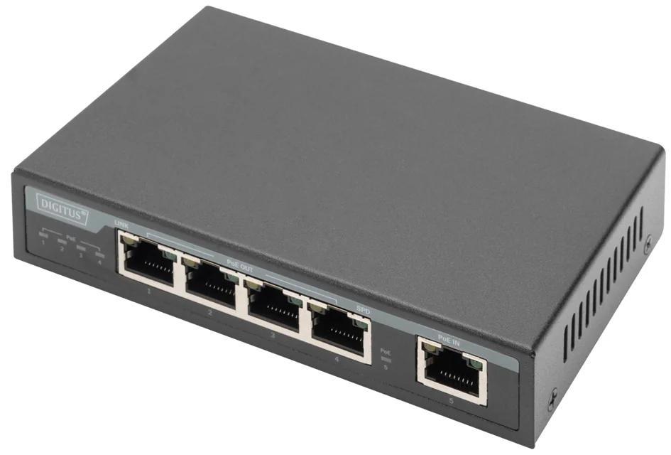 DIGITUS Extenseur Gigabit 4PPoE intérieur, 4 ports, 802.3at - OEM DN-95128-1