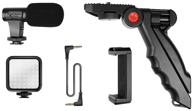 LogiLink Kit de vlogging avec lumière LED, avec microphone - OEM AA0157