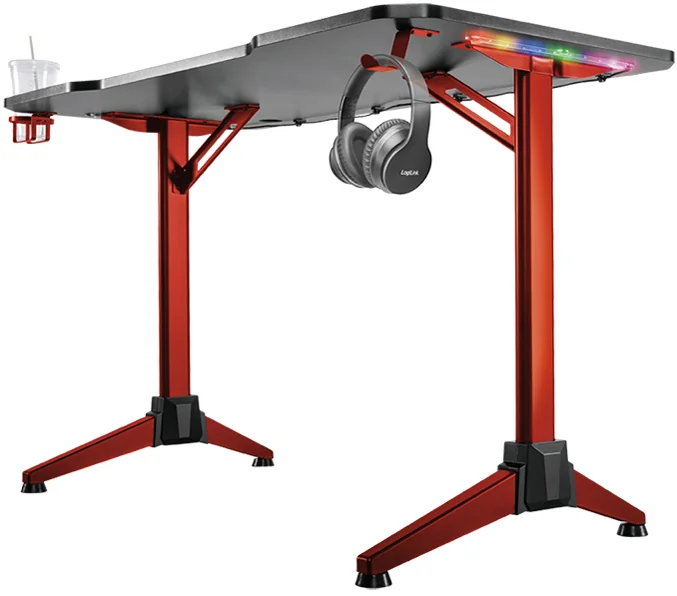 LogiLink Bureau de gaming avec éclairage RVB - OEM EO0042