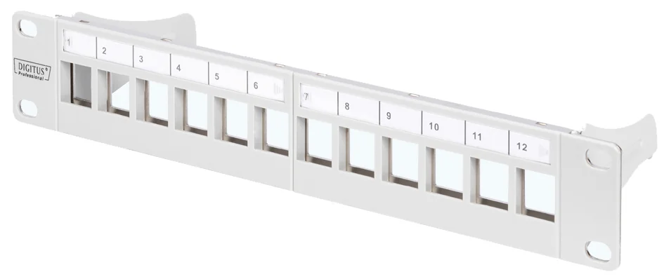 DIGITUS Panneau de brassage modulaire 10', 12 ports, gris - OEM DN-91419