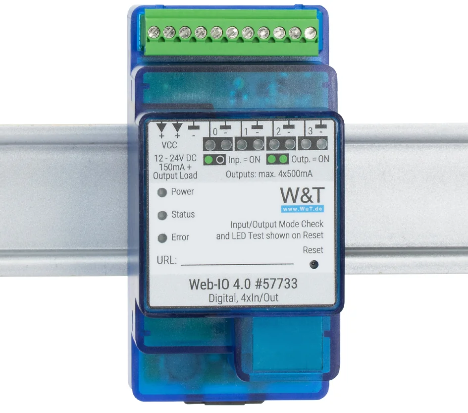 W&T Web-IO numérique 4.0, 4 x In/Out, 10/100 BaseT, bleu - OEM 57133