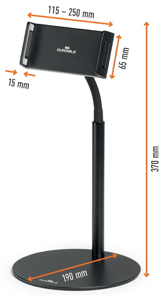 DURABLE Support de table pour tablette TWIST TABLE, noir - OEM 894101