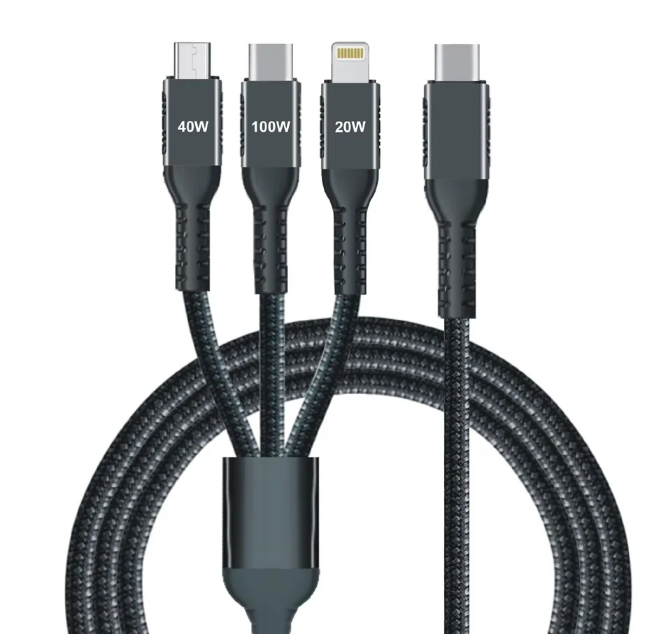IWH Câble de charge 3 en 1, USB-A-Lightning/Micro USB/USB-C - OEM 019057