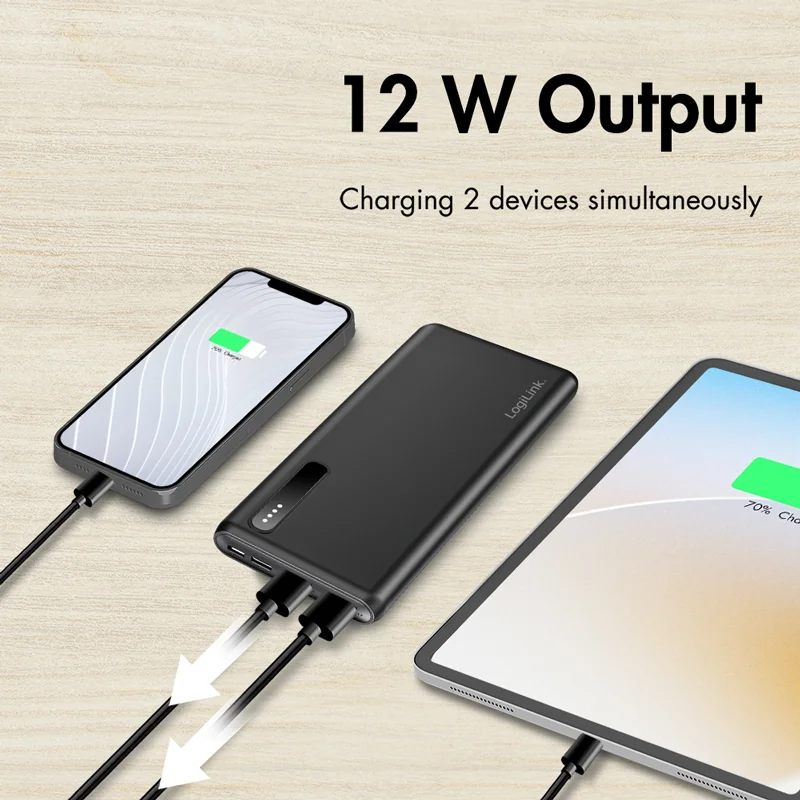 LogiLink Powerbank, 8.000 mAh, 2 USB-A, noir - OEM PA0311