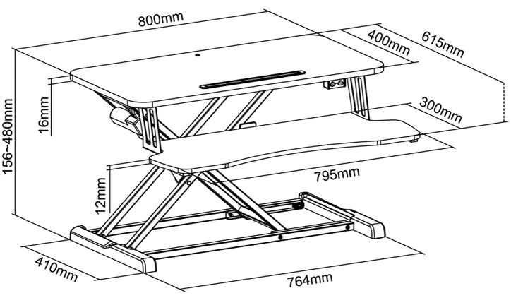 LogiLink Station de travail assis-debout, support clavier - OEM EO0054