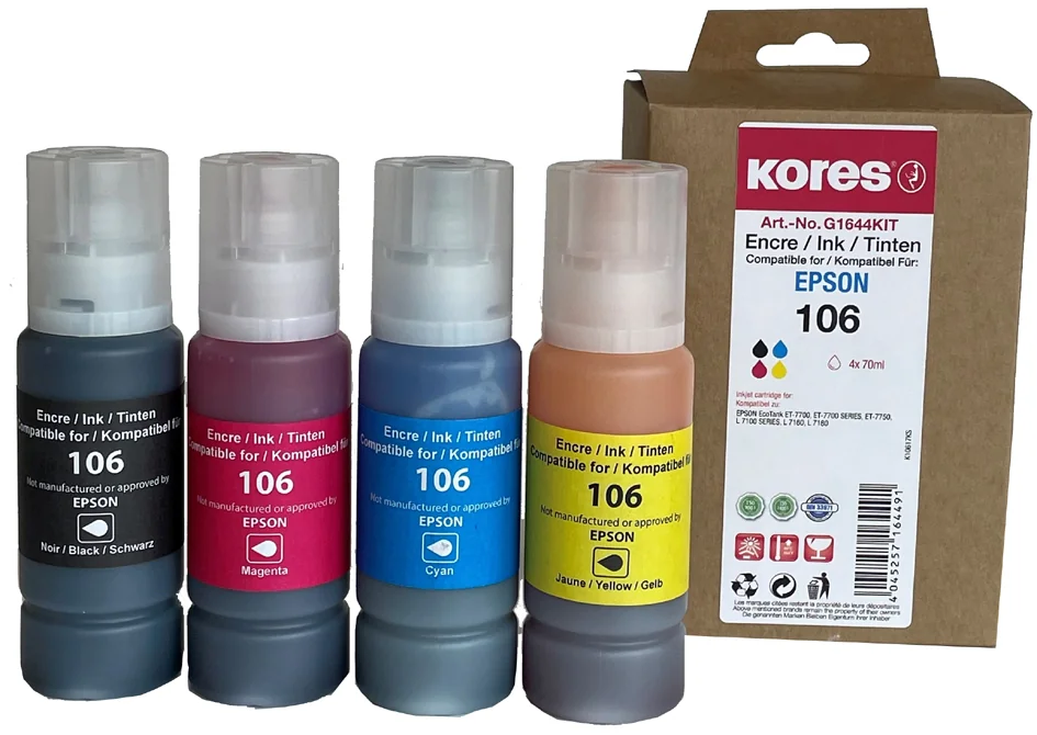 Kores Flacon encre multipack G1642KIT remplace EPSON 102 - OEM G1642KIT