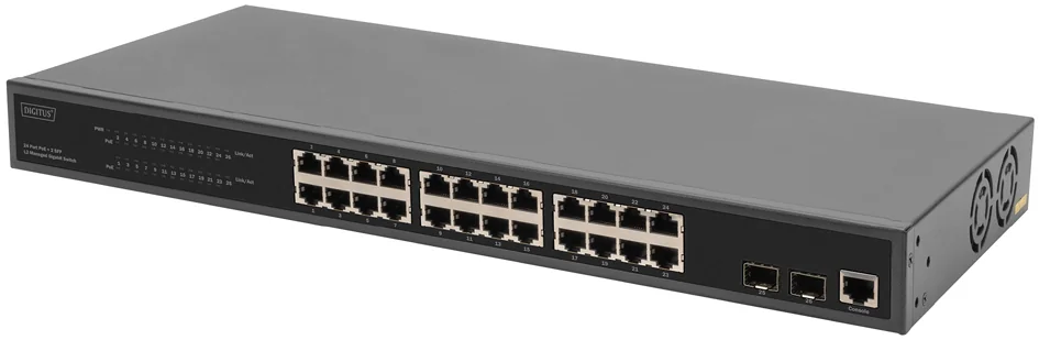 DIGITUS Switch PoE Gigabit Ethernet 19' 24 ports, manageable - OEM DN-95359
