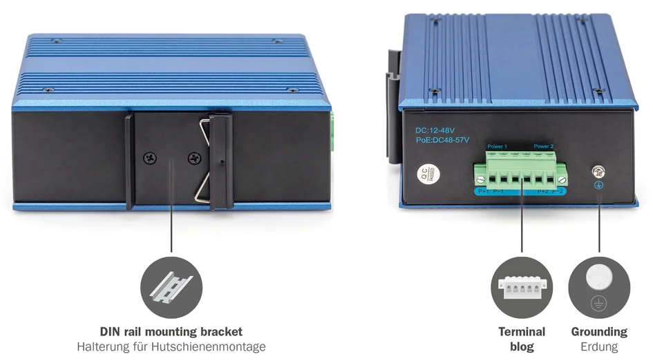DIGITUS Switch industriel PoE Gigabit Ethernet, 4+2 ports - OEM DN-651149