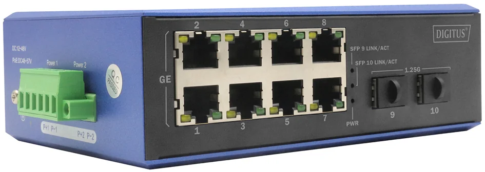 DIGITUS Switch industriel Gigabit Ethernet, 8+2 ports - OEM DN-651150