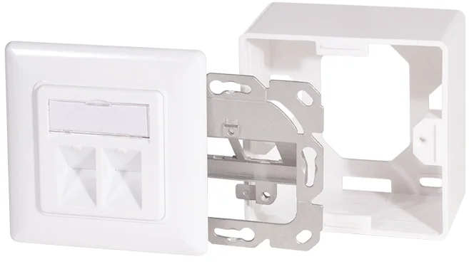 LogiLink Prise RJ45 cat.6, 2x RJ45, blindé, blanc - OEM NK4068