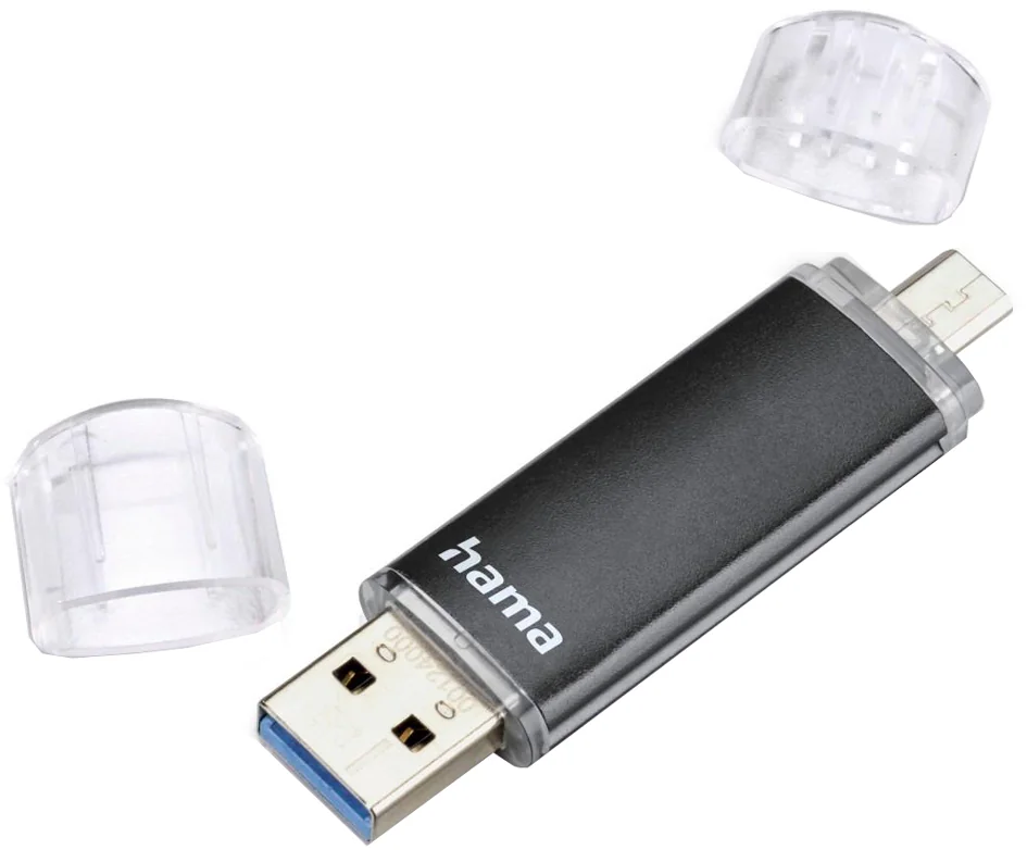 hama Clé USB 3.0 'Laeta Twin', 64 GB, noir - OEM 00124000