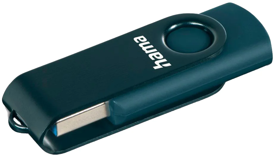 hama Clé USB 3.0 'Rotate', 64 GB, bleu pétrole - OEM 00182464