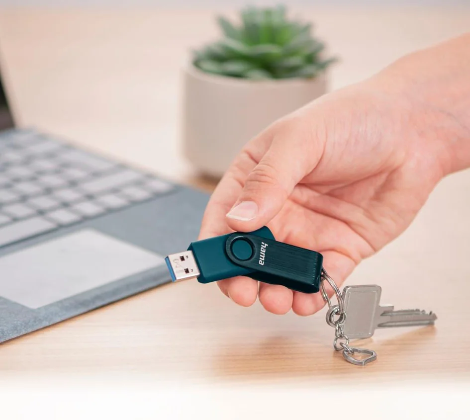 hama Clé USB 3.0 'Rotate', 64 GB, bleu pétrole - OEM 00182464 3 hama Clé USB 3.0 'Rotate', 64 GB, bleu pétrole - OEM 00182464 – Image 3