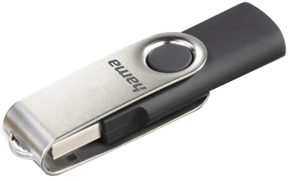 hama Clé USB 2.0 'Rotate', 128 GB, noir/argent - OEM 00108071