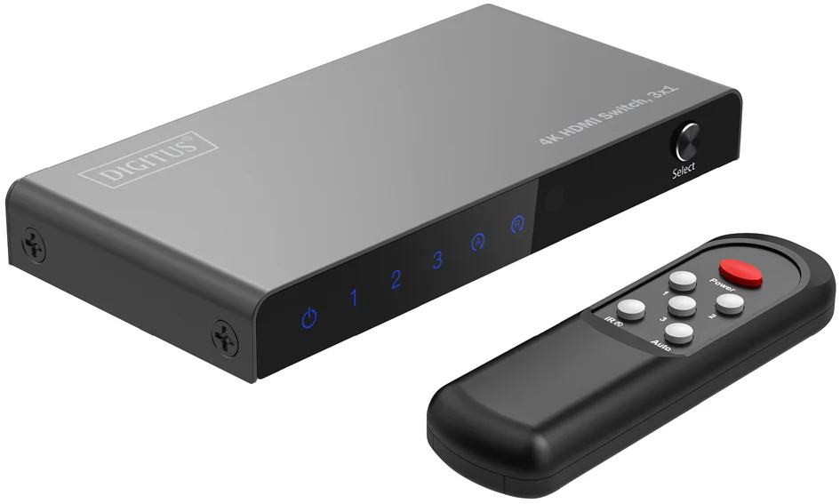 DIGITUS Commutateur HDMI 4K, 3x1, noir - OEM DS-55331
