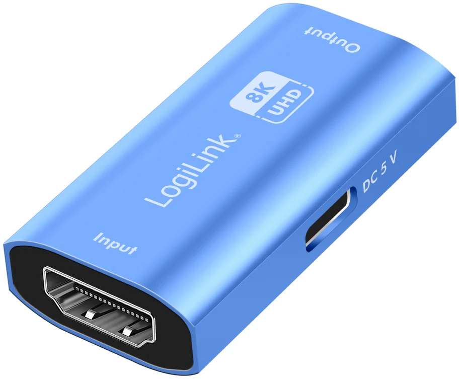 LogiLink Répéteur HDMI, 8K/60 Hz, boîtier en aluminium, bleu - OEM HD0064