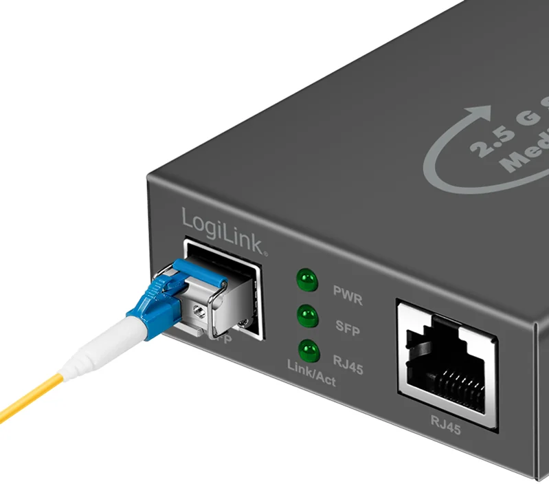 LogiLink Convertisseur média 2,5 Gigabit, RJ45/SFP, noir - OEM NMC002 2 LogiLink Convertisseur média 2,5 Gigabit, RJ45/SFP, noir - OEM NMC002 – Image 2