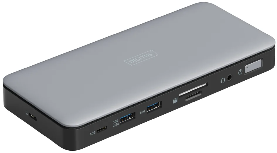 DIGITUS Station d'accueil USB-C, 11 ports, gris/noir - OEM DA-70917
