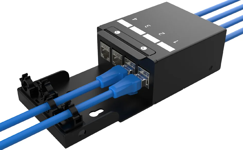 DIGITUS Boîtier de point de consolidation, 4 ports, noir - OEM DN-93708-4