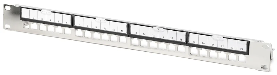 DIGITUS Panneau de brassage modulaire, 1 U, 24 ports, argent - OEM DN-91411-G
