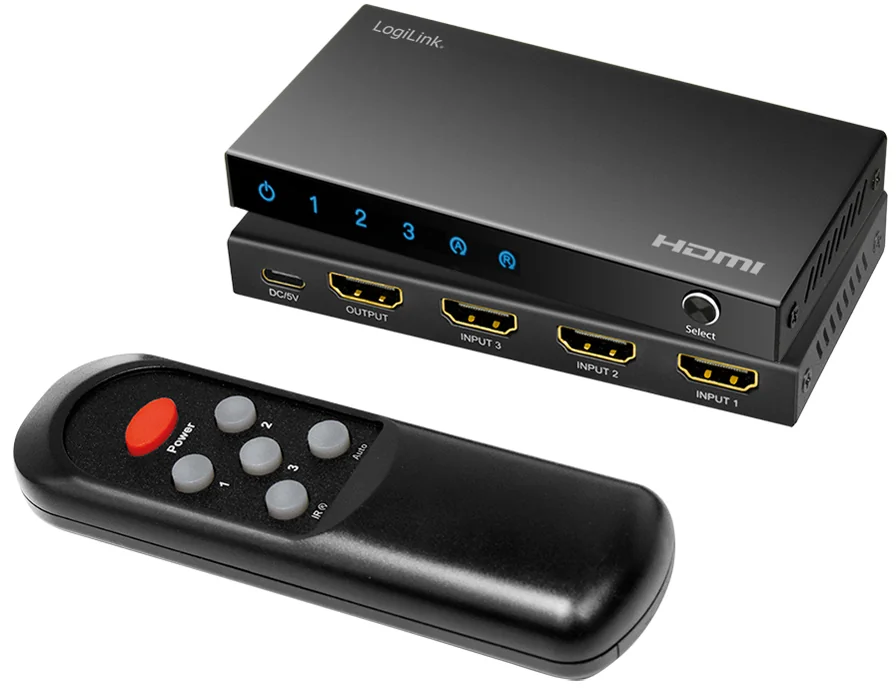 LogiLink Commutateur HDMI 4K/60Hz, 3 ports, noir - OEM HD0062