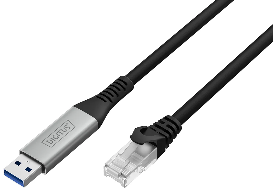 DIGITUS Câble Ethernet USB 3.2, USB-A - RJ45 mâle, 3 m - OEM AK-300600-030-S