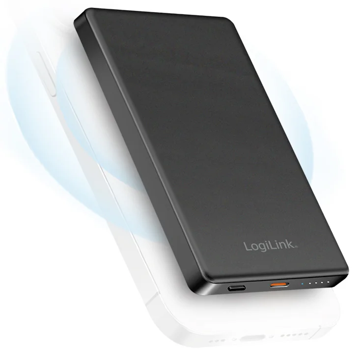 LogiLink Powerbank magnétique, 5.000 mAh, USB-C, noir - OEM PA0352