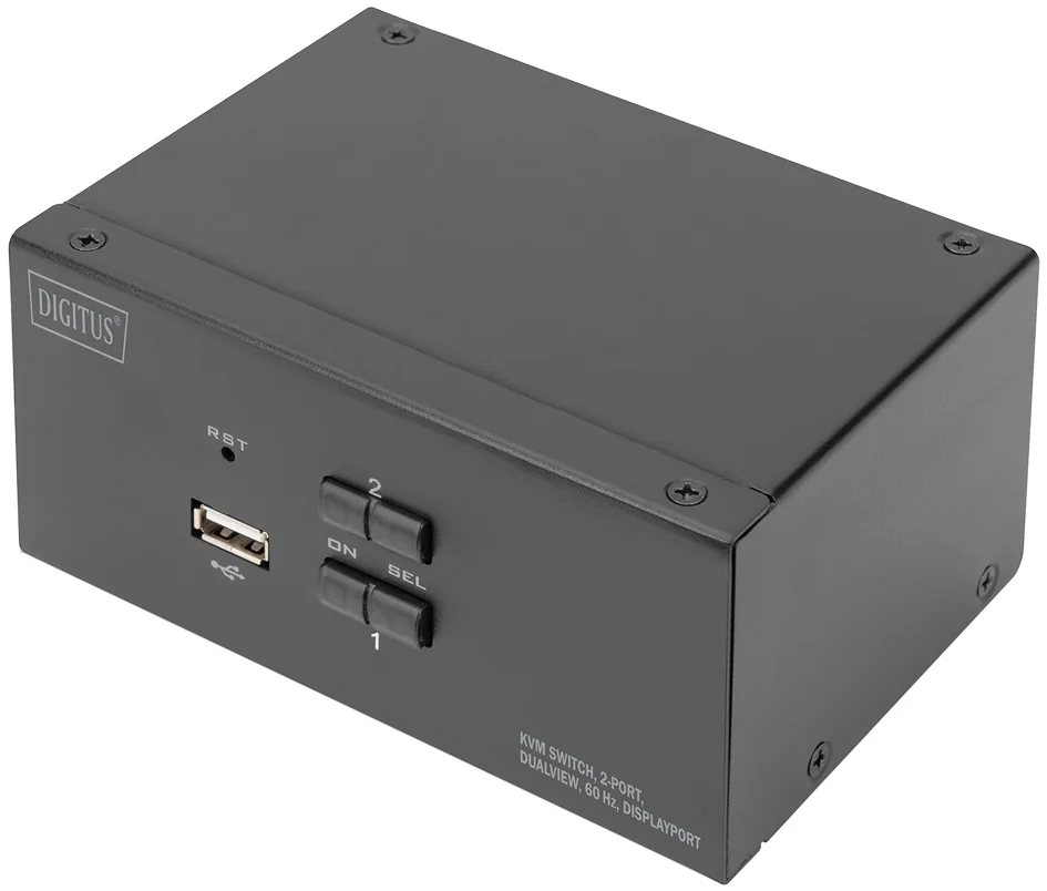 DIGITUS Commutateur KVM, 2 ports, Dual Display, DisplayPort - OEM DS-12862