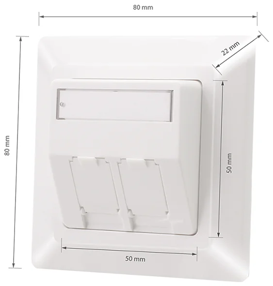 LogiLink Prise pour modules Keystone, 2 ports, blanc pur - OEM NK4081