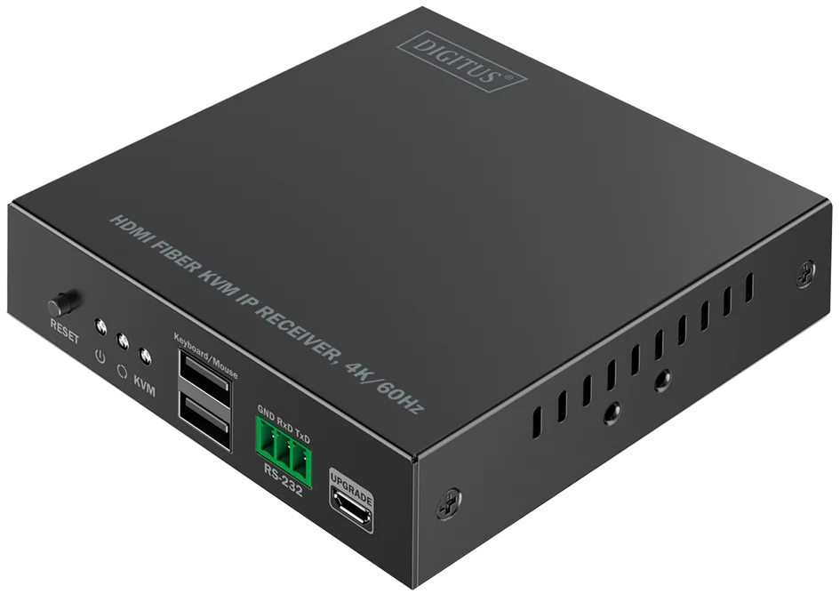 DIGITUS Récepteur KVM HDMI 4K, fibre, 300 m / 4 km, (L)103 x (P)106 x (H)26 mm - OEM DS-55349