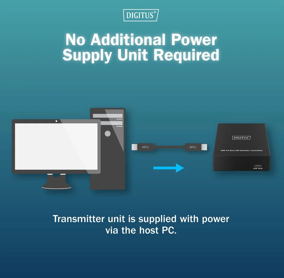 DIGITUS Extenseur USB 3.2 Gen1, 5 Gbps, 4 ports, noir - OEM DA-73121 5 DIGITUS Extenseur USB 3.2 Gen1, 5 Gbps, 4 ports, noir - OEM DA-73121 - Afbeelding 5