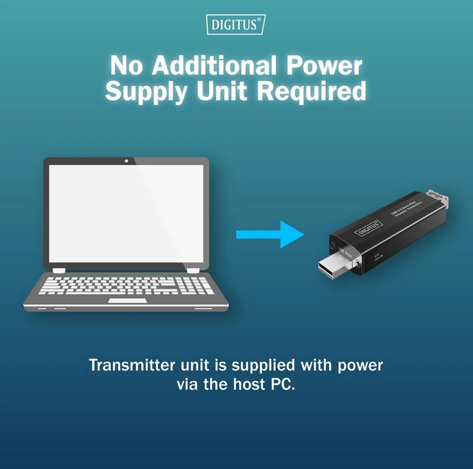 DIGITUS Extenseur USB 3.2 Gen1, 4 ports, fibre, 20 km - OEM DA-73123