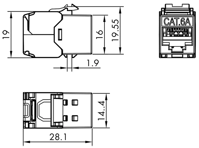 LogiLink Set de modules Keystone cat.6A, classe EA, blindé - OEM NK4082 3 LogiLink Set de modules Keystone cat.6A, classe EA, blindé - OEM NK4082 – Image 3