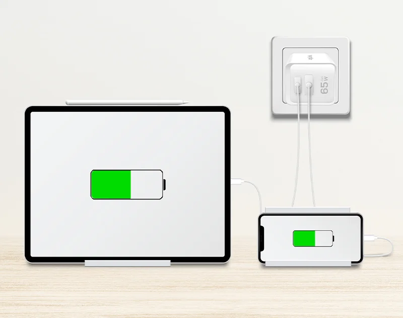 LogiLink Chargeur secteur USB, 1x USB-A, 1x USB-C, 65 W - OEM PA0371